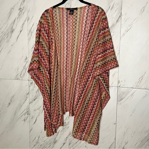 Cejon 70s Chevron Zig Zag Kimono Cover-up FREE SIZE - Picture 1 of 5